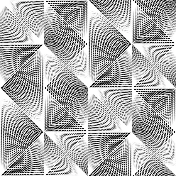 Diseño Inconsútil Patrón Geométrico Monocromo Fondo Abstracto Ilusión Arte Vectorial — Archivo Imágenes Vectoriales