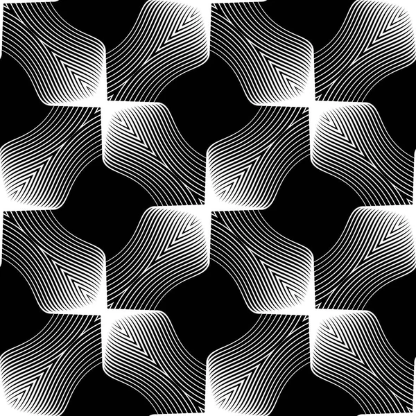 Design Bezešvé Monochromatické Dekorativní Vzor Abstraktní Čáry Texturované Pozadí Vektorové — Stockový vektor