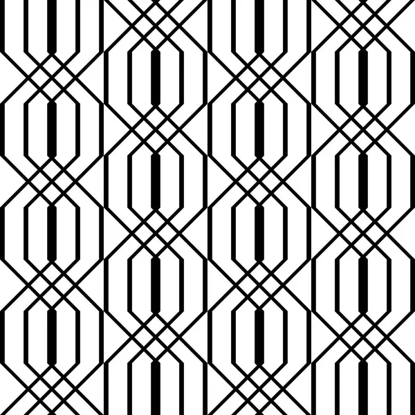 Design Nahtlose Monochrome Geometrische Muster Abstrakter Hintergrund Vektorkunst — Stockvektor