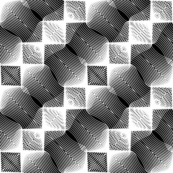 Diseña Patrón Diamantes Monocromáticos Sin Costuras Líneas Abstractas Fondo Texturizado — Archivo Imágenes Vectoriales