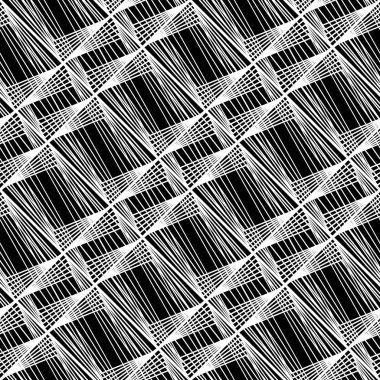 Tasarım Dikişsiz tek renkli geometrik desen. Özet satırları arka plan dokulu. Vektör sanat. Hiçbir gradyan