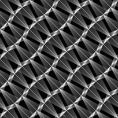 Tasarım Dikişsiz tek renkli geometrik desen. Özet satırları arka plan dokulu. Vektör sanat. Hiçbir gradyan