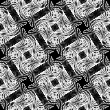 Tasarım Dikişsiz tek renkli geometrik desen. Özet satırları arka plan dokulu. Vektör sanat. Hiçbir gradyan