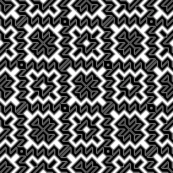 Diseño Inconsútil Patrón Geométrico Monocromo Fondo Zigzag Abstracto Arte Vectorial — Archivo Imágenes Vectoriales