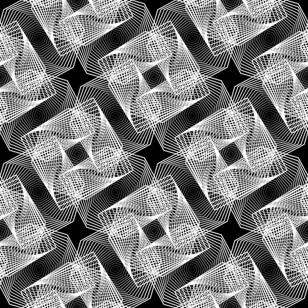 Design Motif Géométrique Monochrome Sans Couture Lignes Abstraites Fond Texturé — Image vectorielle