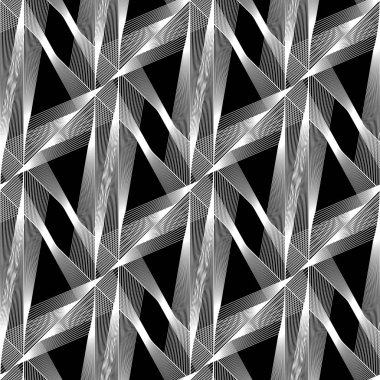 Tasarım Dikişsiz tek renkli geometrik desen. Özet satırları arka plan dokulu. Vektör sanat. Hiçbir gradyan