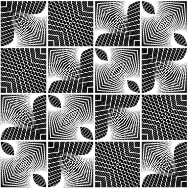 Tasarım Dikişsiz tek renkli geometrik desen. Dekoratif arka plan. Vektör sanat. Hiçbir gradyan