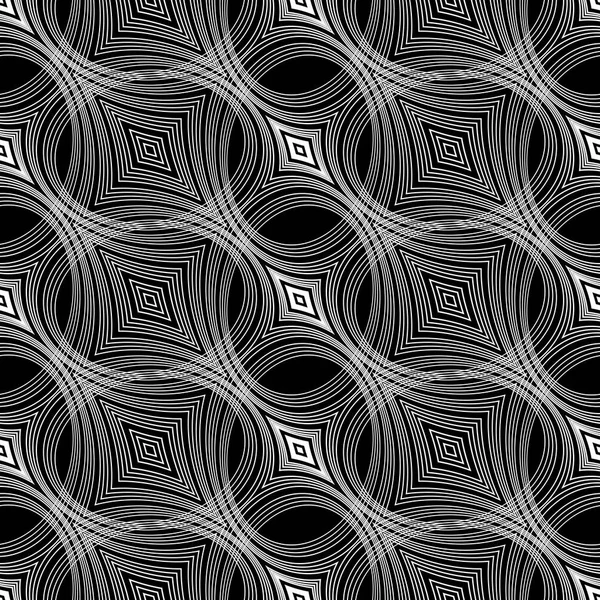 Design Nahtlose Monochrome Geometrische Muster Abstrakte Linien Strukturierten Hintergrund Vektorkunst — Stockvektor