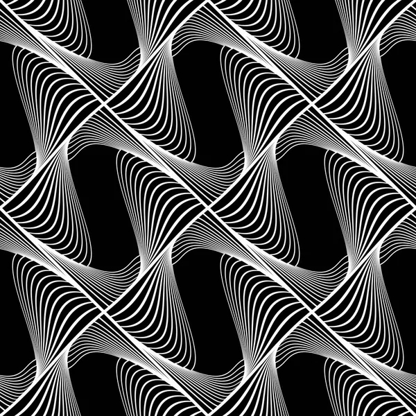 設計のシームレスなモノクロを振ってパターン 抽象的な線はテクスチャ背景です ベクター アートです グラデーションなし — ストックベクタ