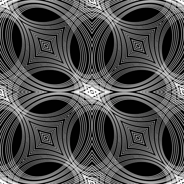 デザイン シームレスな白黒幾何学模様 抽象的な線はテクスチャ背景です ベクター アートです グラデーションなし — ストックベクタ