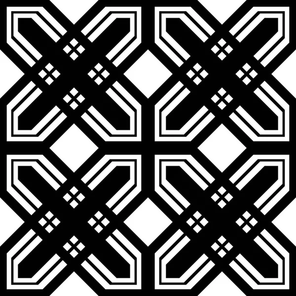 Ontwerp Naadloos Monochroom Geometrisch Patroon Abstracte Achtergrond Vectorkunst — Stockvector