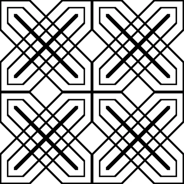 Ontwerp Naadloos Monochroom Geometrisch Patroon Abstracte Achtergrond Vectorkunst — Stockvector