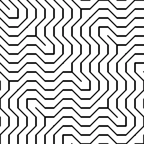 Ontwerp Naadloze Monochroom Zigzag Patroon Abstracte Gestreept Achtergrond Vector Kunst — Stockvector