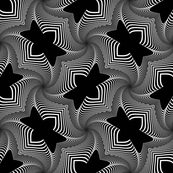 Design Motif Décoratif Monochrome Sans Couture Lignes Abstraites Fond Texturé — Image vectorielle