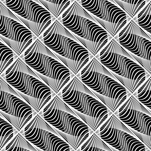 Design Motif Géométrique Monochrome Sans Couture Lignes Abstraites Fond Texturé — Image vectorielle