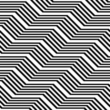 Kusursuz monokrom zigzag deseni tasarla. Soyut çizgili arka plan. Vektör sanatı