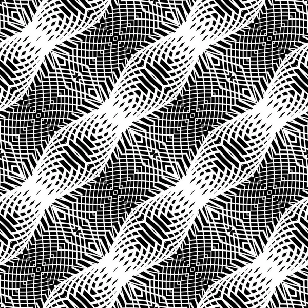 デザイン シームレスな白黒格子パターン 抽象的な背景 ベクター アートです グラデーションなし — ストックベクタ