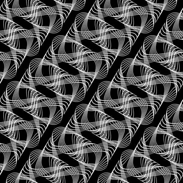 Design Naadloze Monochrome Decoratieve Patroon Abstracte Lijnen Gestructureerde Achtergrond Vectorkunst — Stockvector