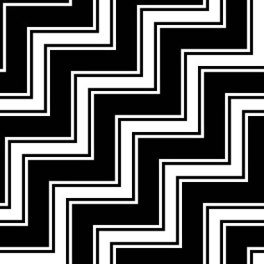 Kusursuz monokrom zigzag deseni tasarla. Soyut çizgili arka plan. Vektör sanatı