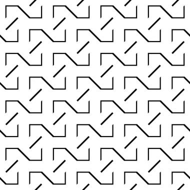 Kusursuz monokrom zigzag deseni tasarla. Soyut çizgili arka plan. Vektör sanatı