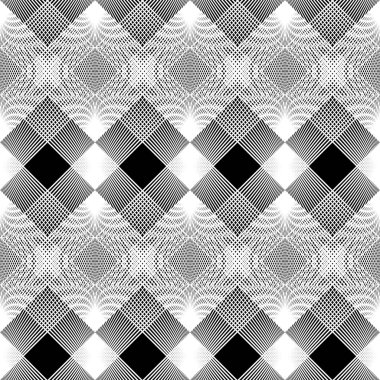 Tasarım Dikişsiz tek renkli geometrik desen. Soyut yanılsama arka plan. Vektör sanat. Hiçbir gradyan