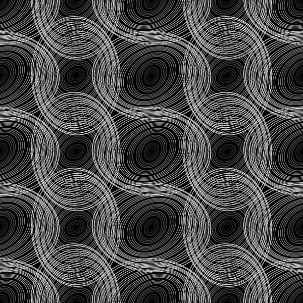 Diseña Patrón Elipse Monocromo Sin Costuras Líneas Abstractas Fondo Texturizado — Vector de stock