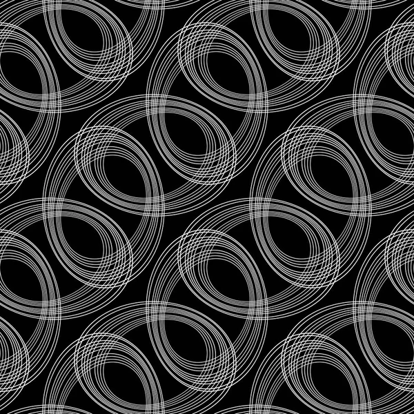 Conception Sans Couture Motif Ellipse Monochrome Lignes Abstraites Fond Texturé — Image vectorielle