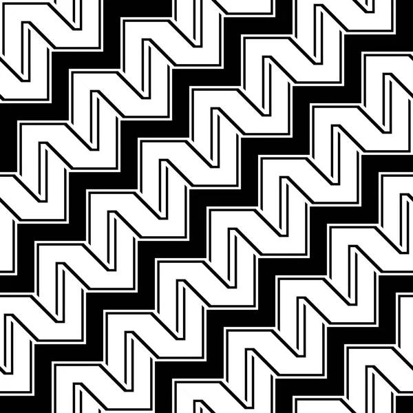 Design Seamless Monochrome Zigzag Pattern Abstract Stripy Background Vector Art — Stock Vector