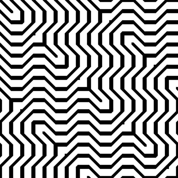 デザイン シームレスなモノクロ ジグザグ パターン 抽象的なストライプの背景 ベクター アートです グラデーションなし — ストックベクタ