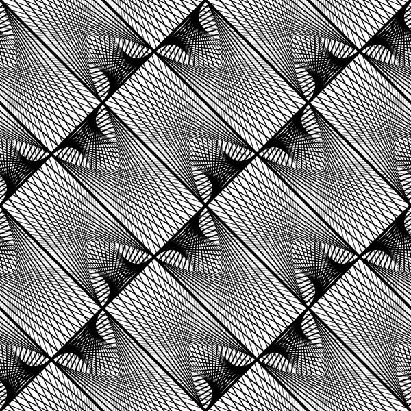 Design Nahtlose Monochrome Geometrische Muster Abstrakte Linien Strukturierten Hintergrund Vektorkunst — Stockvektor