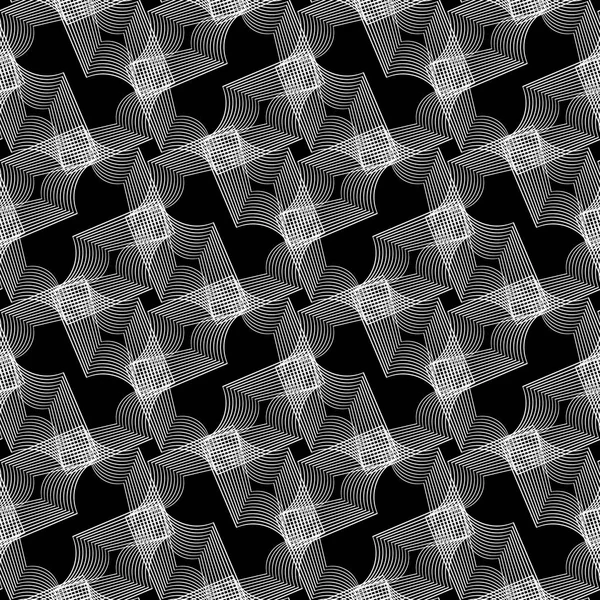 Entwerfen Sie Nahtlose Monochrome Dekorative Muster Abstrakte Linien Strukturierten Hintergrund — Stockvektor