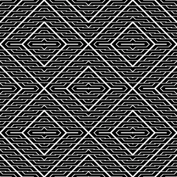 Diseño Inconsútil Patrón Geométrico Monocromo Fondo Abstracto Arte Vectorial — Archivo Imágenes Vectoriales