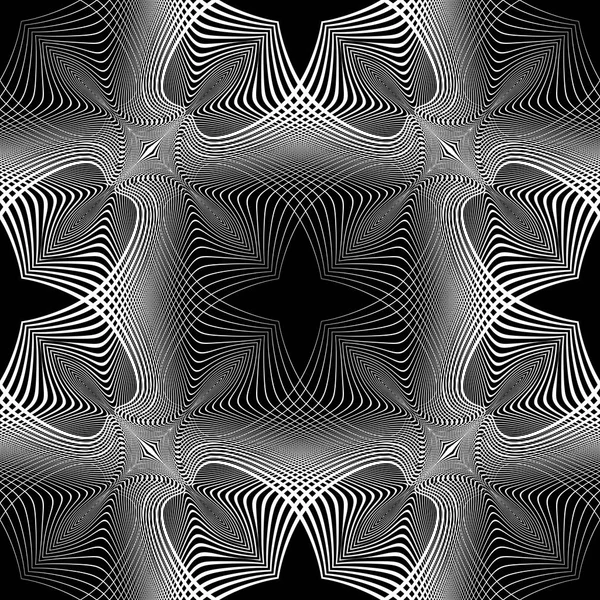 Naadloze Monochroom Decotative Ontwerppatroon Abstract Raster Achtergrond Vector Kunst Geen — Stockvector