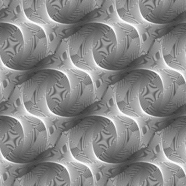 Tasarım Dikişsiz tek renkli sallanan desen. Dekoratif çizgili arka plan. Vektör sanat. Hiçbir gradyan