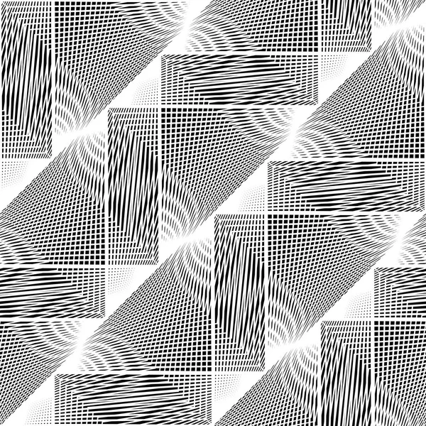 デザイン シームレスな白黒格子パターン 抽象的な幾何学的な背景 ベクター アートです グラデーションなし — ストックベクタ