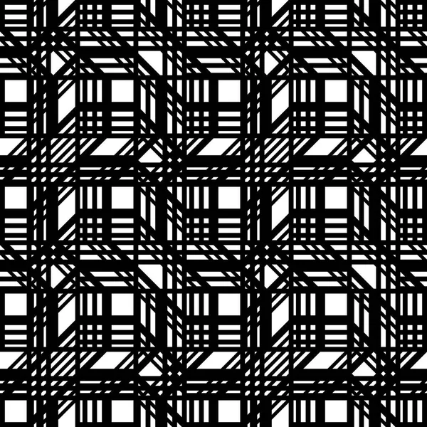 Design Nahtlose Monochrome Geometrische Muster Abstrakte Linien Strukturierten Hintergrund Vektorkunst — Stockvektor