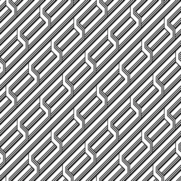 Diseña Patrón Zigzag Monocromo Sin Costuras Fondo Abstracto Arte Vectorial — Vector de stock