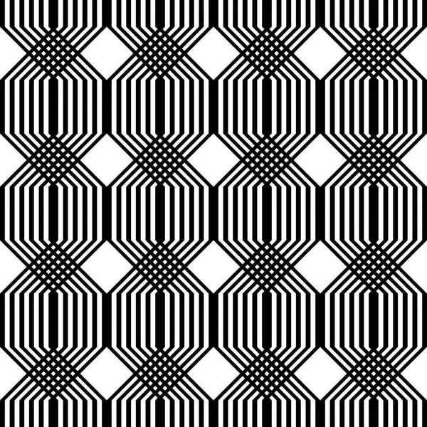 Design Seamless Monochrome Geometric Pattern Abstract Background Vector Art — Stock Vector