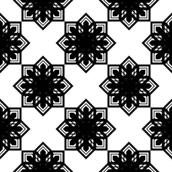 Дизайн Бесшовной Монохромной Снежинки Узор Абстрактный Фон Векторное Искусство — стоковый вектор