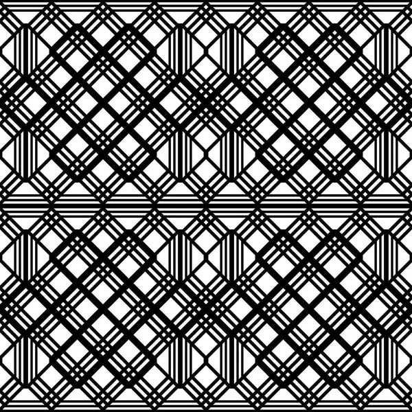 Entwerfen Sie Nahtlose Monochrome Gittermuster Abstrakter Geometrischer Hintergrund Vektorkunst — Stockvektor