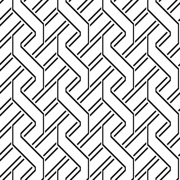 Ontwerp Naadloze Monochroom Zigzag Patroon Abstracte Achtergrond Vector Kunst — Stockvector