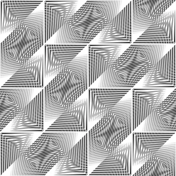 Diseño Inconsútil Patrón Geométrico Monocromo Fondo Abstracto Ilusión Arte Vectorial — Archivo Imágenes Vectoriales