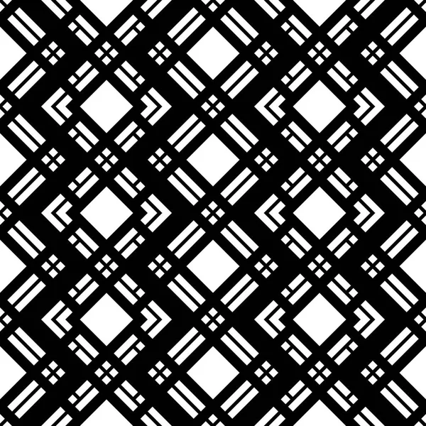 Entwerfen Sie Nahtlose Monochrome Gittermuster Abstrakter Geometrischer Hintergrund Vektorkunst — Stockvektor