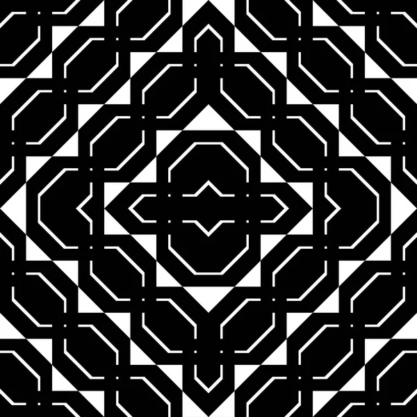シームレスなモノクロ幾何学模様をデザインします 抽象的な背景 ベクトルアート — ストックベクタ