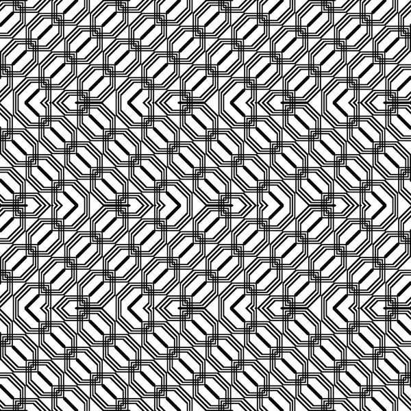 Ontwerp Naadloze Monochroom Geometrische Patroon Abstracte Zigzag Achtergrond Vector Kunst — Stockvector