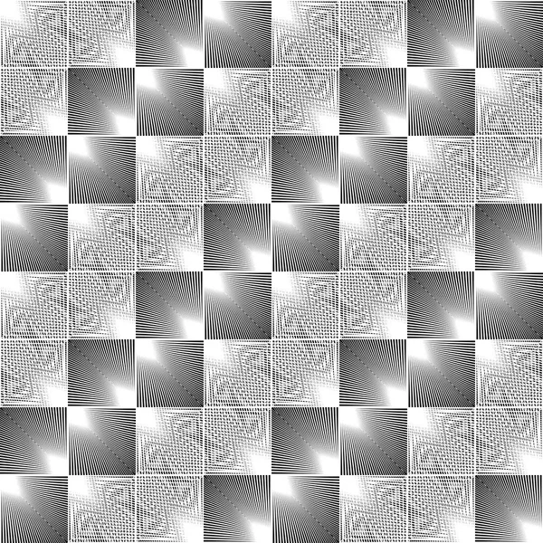 Разработайте Бесшовный Монохромный Рисунок Сетки Абстрактный Геометрический Фон Векторное Искусство — стоковый вектор