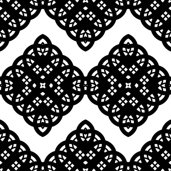デザイン シームレスな白黒装飾的なパターン 抽象的な幾何学的な背景 ベクター アート — ストックベクタ