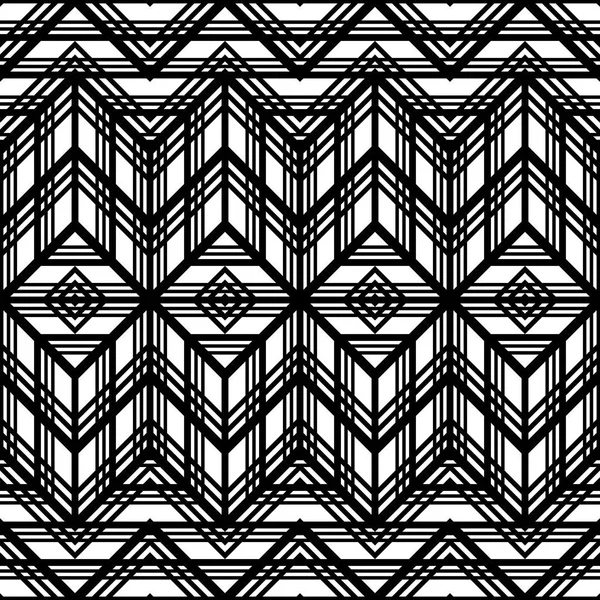 Design Seamless Monochrome Geometric Pattern Abstract Zigzag Background Vector Art — Stock Vector