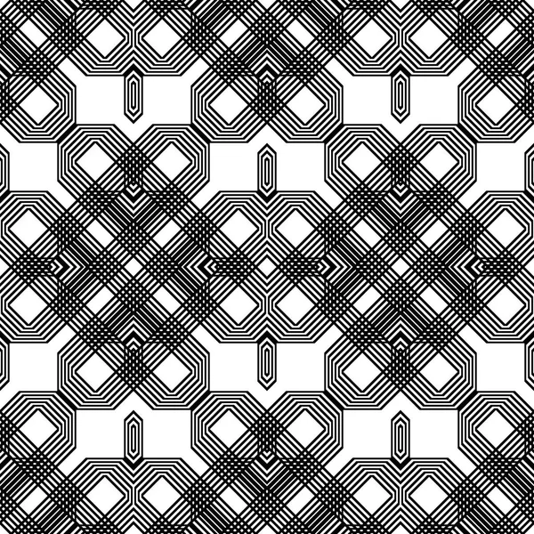 Design Nahtlose Monochrome Geometrische Muster Abstrakter Hintergrund Vektorkunst — Stockvektor