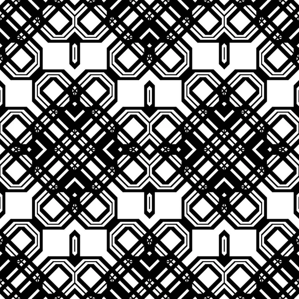 Design Nahtlose Monochrome Geometrische Muster Abstrakter Hintergrund Vektorkunst — Stockvektor